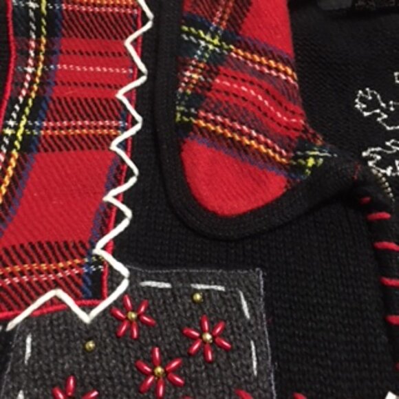 Vintage Christmas Sweater Zip-Up Vest by Planet & Co.   Size Large - Picture 13 of 14